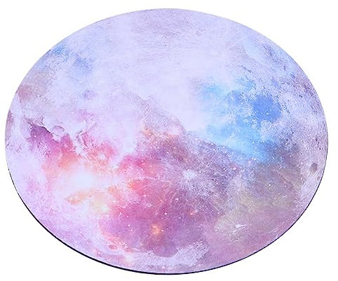 STOBOK Rainbow Moon Sky Mouse Pad Non-slip Comfortable Wrist Rest Round Mouse Mat