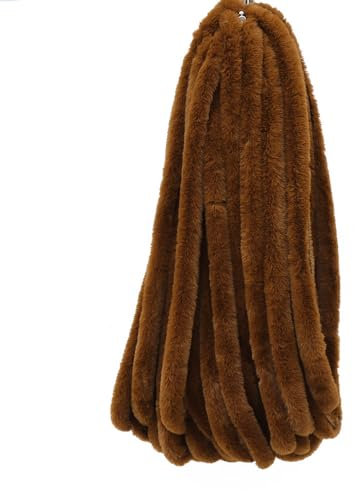 Wambere 5 m 5 cm Kunstfell Band Kunstfell Bordüre Kunstpelz Kunstfell Band Dekoband Handwerk Plüschband Kleidung Liefert Für DIY-Handwerksnähen, Geschenkdekoration, Kleiderdekoration,Braun