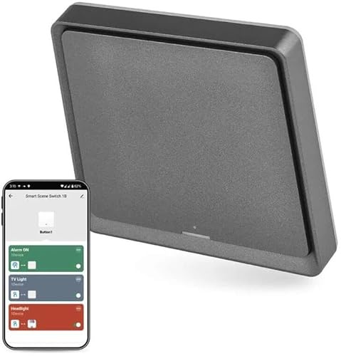 EMOS GoSmart - Smart Home Portabler Szenenschalter mit LED-Anzeige & App - ZigBee - batteriebetrieben - 1 Taste, 3 Szenen - steuert unbegrenzt viele Smart Geräte oder Leuchten - anthrazitgrau