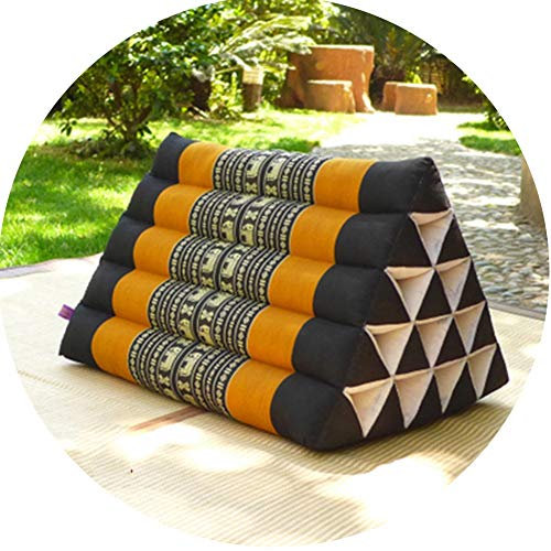 TEmkIn Bett-Rückenlehnenkissen, Wurfkissen, natürliche Kapok-Füllung, Dreieckskissen, Kopfstütze, Thai-Kissen zum Fernsehen und Lesen, 17 Farben (Farbe: Q, Größe: 56 x 40 x 40 cm)
