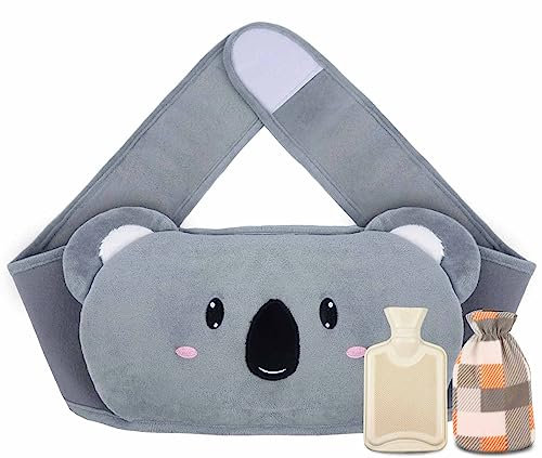 Wärmflaschengürtel, 130CM Koala Wärmflasche Gürtel, 3in1 Wärmflasche mit Bezug, 1L Wärmeflasche Wärme Koala Tier Hot Water Bottle Perfekt für Rücken, Bauch und Nacken