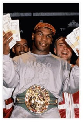 OakiTa Mike Tyson Holding Money Poster, Leinwand, Poster, Wandkunst, Dekordruck, Bild, Gemälde für Wohnzimmer, Schlafzimmer, Dekoration, ungerahmt, 20 x 30 cm