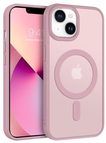 GaoBao iPhone 13 Hülle, Handyhülle iPhone 13 [Kompatibel mit MagSafe] Durchscheinende Matte Magnetische Stoßfeste Anti-Fingerabdruck Schutzhülle, Handyhülle iPhone 13 für iPhone 13 Case, Rosa