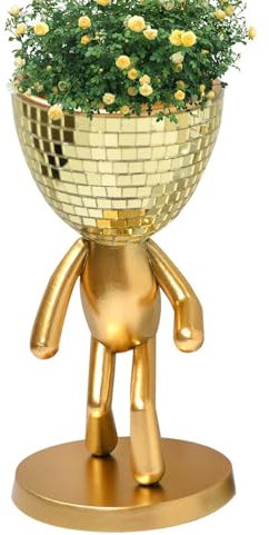 Paodduk Disco-Vase, Disco-Pflanzenhalter, Abstrakte Mannvase, Abstrakte Mann-Statue, Disco-Übertopf, Disco-Figur, Disco-Vasen- für Innen-Übertopf