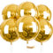 PartyWoo Luftballons Gold, 6 Stück Folienballons, 22 Zoll Riesige 4D Rund, Groß für Geburtstagsdeko, Hochzeitsdeko, Partydeko (Gold)