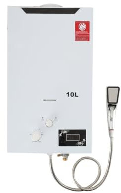 Lfhelper 10L Instant LPG Water Heater - Instant Hot Shower System, 0.2 bar Starting Water Pressure, 20 KW Portable Tankless Propane Boiler for Home, Caravan, Outdoor Use