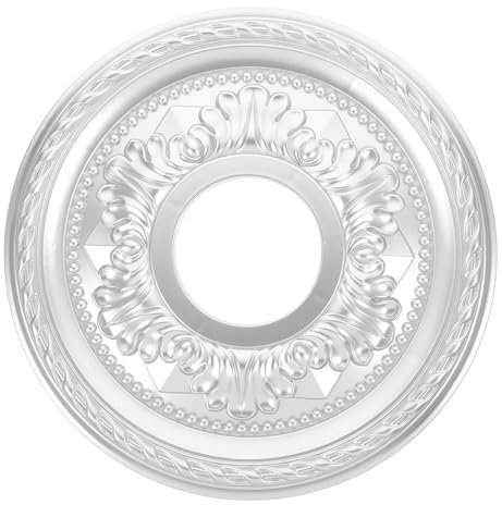 Ciieeo Lighting PU Ceiling Medallion Cover Plate Fans Round Home Ceiling Medallion Ring Light Fixtures and Fans, Chandeliers
