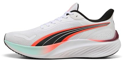 Puma Unisex Pounce LiteRoad Laufschuh, Puma Weiß, leuchtendes Rot, 40 EU