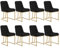 WOLTU Esszimmerstühle 8er Set, Küchenstuhl Samt, Polsterstuhl mit Metallgestell in Bogenform, gepolsterter Stuhl mit Rückenlehne, Wohnzimmerstuhl Schminkstuhl EZS32sz-8 Schwarz