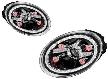 Headlamp Car Headlights For For VW For Beetle 2013-2022 Full LED Auto Headlamp Assembly Projector Lens Accessories Kit Headlight(Diamond pink light)