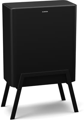 KLARSTEIN Yuma Cubos de Basura - 30L con Filtro de Olores, Cubo Interior Extraíble, Pulsador, Diseño Elegante, Contenedor de Cocina, Negro