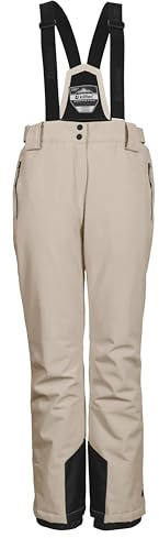 killtec Damen Skihose/Funktionshose mit abnehmbaren Trägern, Kantenschutz und Schneefang KSW 249 WMN SKI PNTS_ERIELLE, hell Taupe, 42, 43428-000