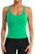 Attraco Damen Tanktop Workout mit Built-in BH Yoga Racerback Tank Top Sport Top Fitness Shirt Running T-Shirts Laufen Workout Gym Grün M