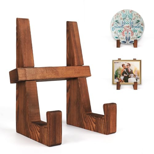DEBETOOL 8.8 Rustic Wooden Plate Stand for Display