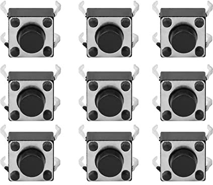 Taktschalter Mini Micro Zubehörpaket 100 Stück Hohe Selbstrückstellende Schalter für Leiterplatten