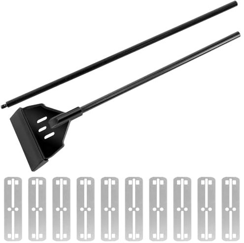 Fish Tank Glass Cleaner Kit, Algae Scraper Right Angle Brush, Stainless Steel Algae Scrapers, Fish Tank Aquarium Kit for Cleaning, Long Handle Detachable Maintenance Scraper for Aquarium Gravel