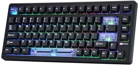 EPOMAKER HE80 Teclado para Juegos con Hall Effect, Sondeo de 8000Hz y Escaneo de 32K,Gasket Suave,DKS,SOCD, RGB,Hot-Swappable,Teclado Mecánico con Cable para PC y Mac (Negro, Magnetic Linear Switch)