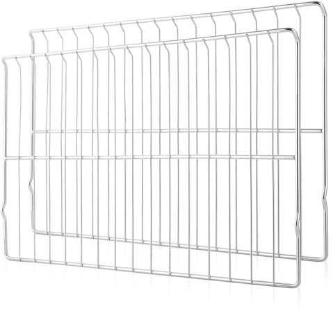[Upgraded] 2Pcs Range Standard Oven Racks MHL63411403 for LG Range Ovens, Stainless Steel Oven Shelf Rack Replacement Part, 24.7'' Wide x16.2'' Deep
