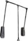 Emuca - Penderie rabattable pour armoire Hang mural, Barre de penderie escamotable, tringle relevable, largeur réglable 600-830mmmm, Noir, Acier et Plastique, 1 u