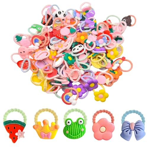 Haargummis Kinder, 100 Stück Haargummis Mädchen Set | Zopfgummis Mädchen Haargummi Kinder Haargummi Kleinkind für kinder