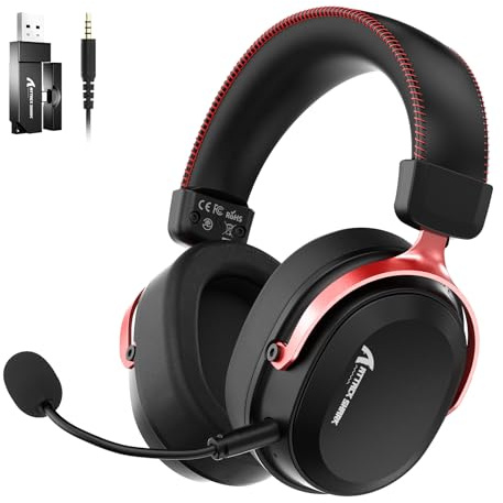 ATTACK SHARK L30 Pro Casque de jeu sans fil avec 2,4 GHz/BT/filaire, longue durée de vie de la batterie avec microphone amovible 7.1, son surround ultra faible latence pour PC/PS5/Xbox/Switch/mobile