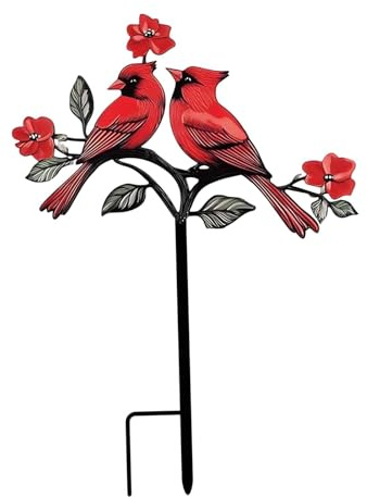Ioensy Gartenstecker, Dekoratives Metall Terrassengeschenk, Vogeldekoration für Zuhause Und Feste, Style A