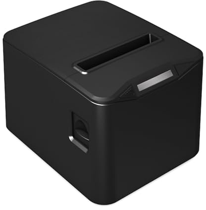 Mimdixy Thermodrucker Für Belege, Thermodrucker Bondrucker 80mm, Supermarkt-Küchen-Pos-Drucker, Quittungsdrucker Mit USB+LAN Anschluss Et Auto-Cut, Restaurant-Küchendrucker Für ESC/POS (Black)