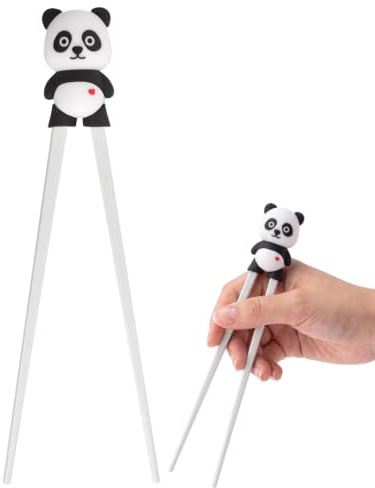 Training Chopsticks , Rebound Beginner Chopsticks, Reusable Non-Slip Heat-Resistant Learning Chopstick for Noodles Ramen Eating Tools (Heart-Panda)