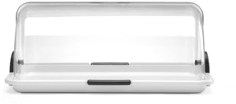 HENDI Buffet-Vitrine, Doppeldecker, Rolltop-Präsenter, Käse- und Brotkasten, Transparente Rollabdeckung oben, 465x310x(H)190mm, Polystyrol