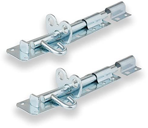 XFORT® 2 Pack Brenton Strong Sliding Lockable Padbolt 100mm (4) Ideal for use with Shed Doors, Gates and Outhouse Doors (100mm, Zinc)