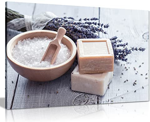 Rustic Bathroom Spa Art Soap Lavender Canvas Wall Art Picture Print (18X12)