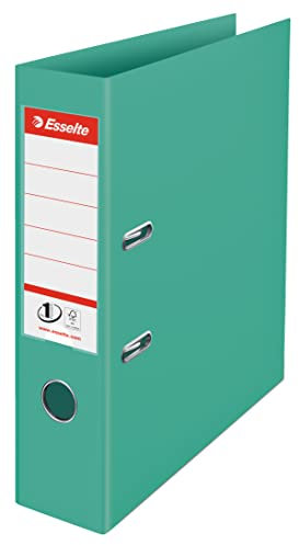 Esselte No.1 A4-Ordner PP, 500 Blatt Kapazität, 75 mm Rückenbreite, leichter & robuster A4-Ordner für Zuhause/Büro, zur Schreibtischorganisation, Colour'Breeze Serie, Grün, 626505