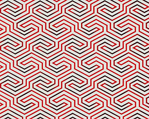 Graphic Wallpaper Wall EDEM 84114BR90 Non-Woven Wallpaper Slightly Textured with Ornaments Shiny White Raspberry red Black 10.65 m2 (114 ft2)