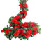 LESING Rosengirlanden, künstliche Rosenranken, 4 Stück, künstliche Seidenblumengirlanden mit grünen Pflanzen, Hochzeit, hängende Blumenranken, Girlanden für Zuhause, Büro, Bogen, Gartendekoration