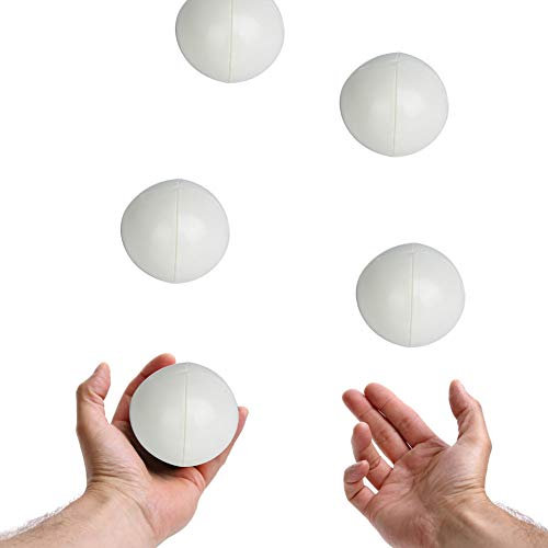 Garosa 3 Stück Jonglierbälle PU Leder Soft Jonglier-Lernball für Anfänger Profis Kinder Erwachsene Erlernen der Kunst des Jonglierens für Erwachsene und Kinder (Weiß)