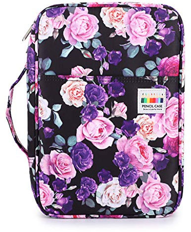 Sumnacon 300 Trousse de Crayon Sac à Crayons/Stylos/Feutres pour l'école et Bureau avec Grand Capacité (Violet Rose)