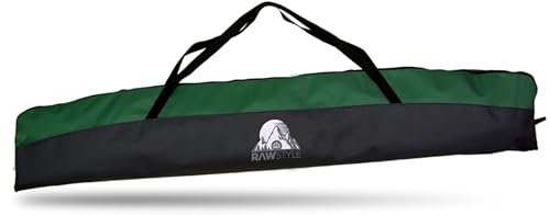 Rawstyle Skitasche Erwachsene Skisack für Ski Skistöcke 160cm oder 180cm wasserdicht Ski Bag Ski Cover Wintersport Skiaufbewahrung Modell 2 (schwarz-dunkelgrün (180cm))