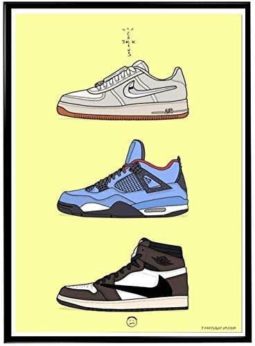 MKAN Astro Sneaker Geschichte Hypebeast Kicks Poster Urban Wandkunst Graffiti Dekor 40X60Cm