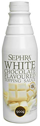 Sephra Chocolat Blanc 900 g - Bouteille Squeezy Pratique - Sirops pour glace, gaufres, crêpes, milkshakes, smoothies, frappes, ou trempage (Chocolat Blanc)