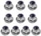 QWORK 10 Pezzi M10 Dadi di Flangia Autobloccanti con Inserto in Nylon, Dadi di Bloccaggio Esagonali di Acciaio Inox 304