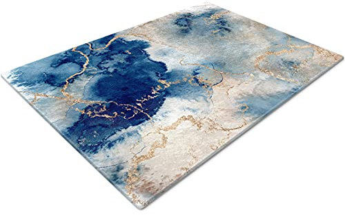 Glass Worktop Savers | Worktop Protectors Heat Resistant | Over The Sink Chopping Board | Large | Navy Blue Gold