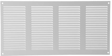 Vent Systems 400 x 200 mm / 16 x 8 Inch Air Vent Cover White Metal Air Return Grill with Built in Pest Guard Screen HVAC Vent Cover for Home Improvement Vent Duct Cover