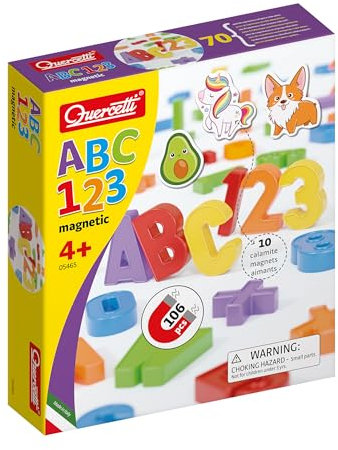 Quercetti - 5465 ABC 123 Magnetic; Magnettafel mit Buchstaben+Zahlen