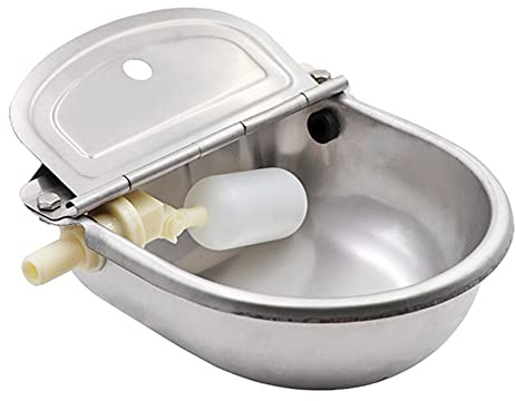 APlayfulBee Automatischer Trinkwassernapf, aus Edelstahl, Futtertrog, Spender für Haustiere, Hunde, Pferde, Rinder, Ziegen, Schafe, mit Kugelhähnen