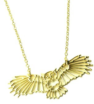 Kette Origami Eule Uhu Vogel Anhänger Muster golden Juvelato