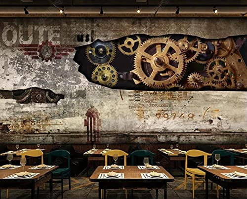 Papier Peint Panoramique Lettres D'Engrenage Industriel Papier Peint Intissé 3D Murale Tableaux Muraux Tapisserie Salon Chambre