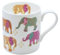 ROCK THE HOME Straight Sided Colour Elephants Mug – White Fine English Bone China Cup, Made and Hand Decorated in England, Dishwasher Microwave Safe, Coffee Tea Latte Americano (10 fl oz, 295 ml)