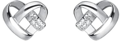 EVELYN Boucles d'oreilles en forme de cœur pour femme en argent sterling 925 avec cristaux autrichiens et zircone cubique