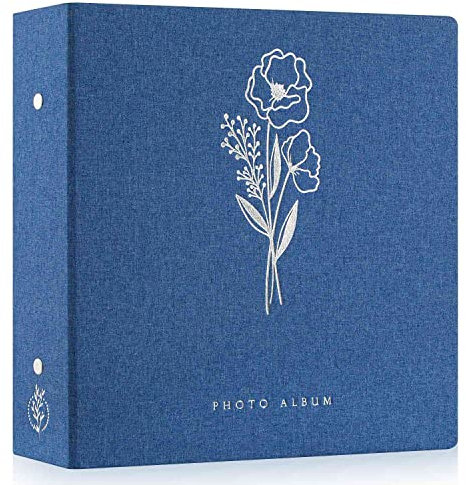Lanpn Fotoalbum 10x15 1000, Extra Großes XXL Leinen Einstecken Einsteckalbum für Hoch und Querformat Fotos Bilder Blau
