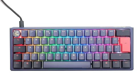Ducky One3 Cosmic Blue Grey Mini with Silent Red Cherry MX Switch Keyboard - UK Layout